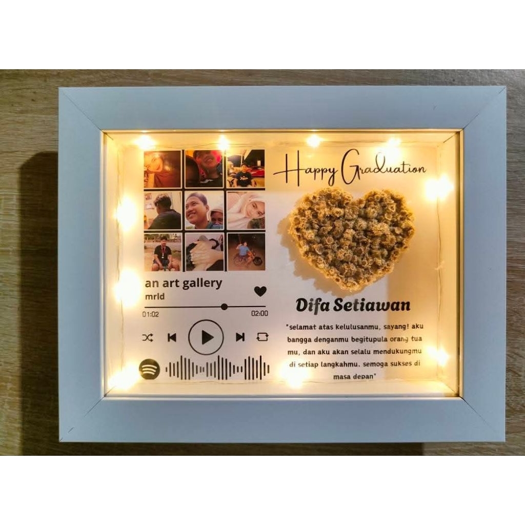frame 3d led custom / hadiah frame /gift frame