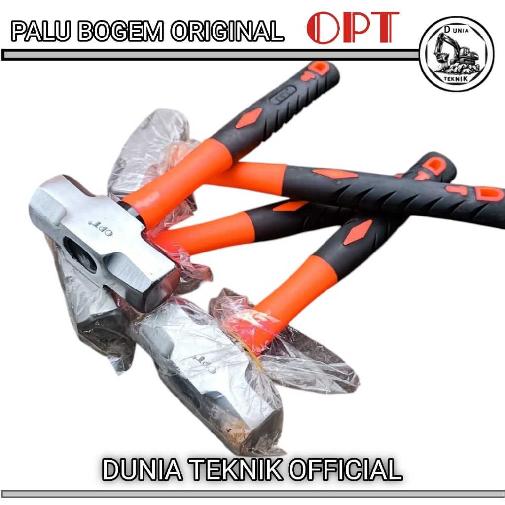 Palu Bogem Opt dengan Gagang Fiber 8 LB - Palu Godam 4 kg Brass Hammer