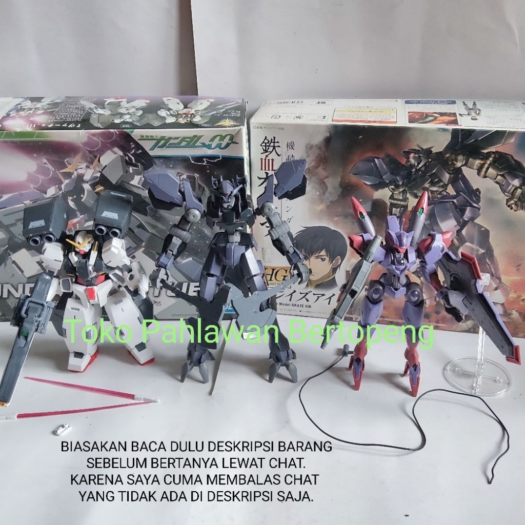 Set 3 HG Virtue Gundam, Graze Ein, & Beguir-Pente [Bandai] - ( TAG : Exia OO Wing Strike Freedom Bar