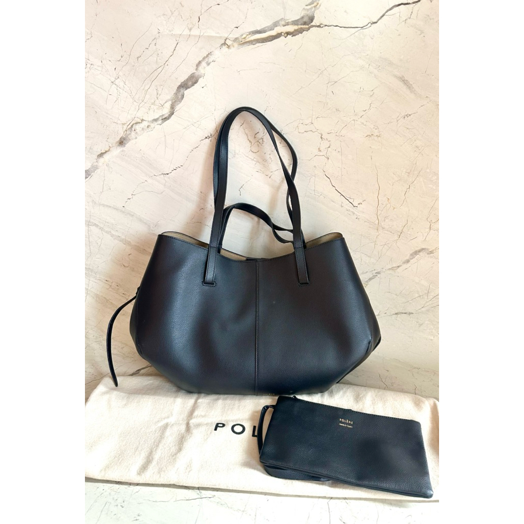 preloved polene cyme reguler black tote authentic paris bag shoulder