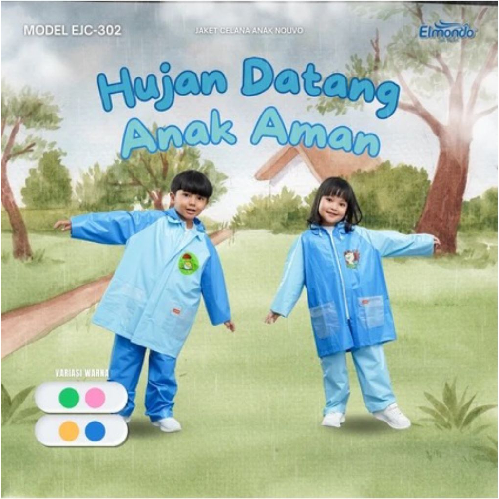 Jas Hujan Anak 3-10 Tahun Mantel Hujan Elmondo Nouvo 302