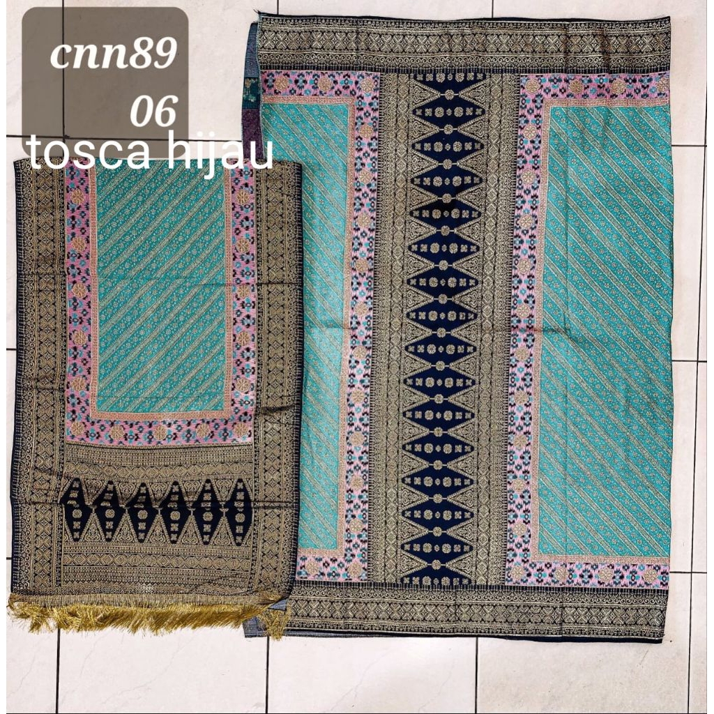 kain songket palembang tenun mesin corak limar lurik sarung dan selendang super premium