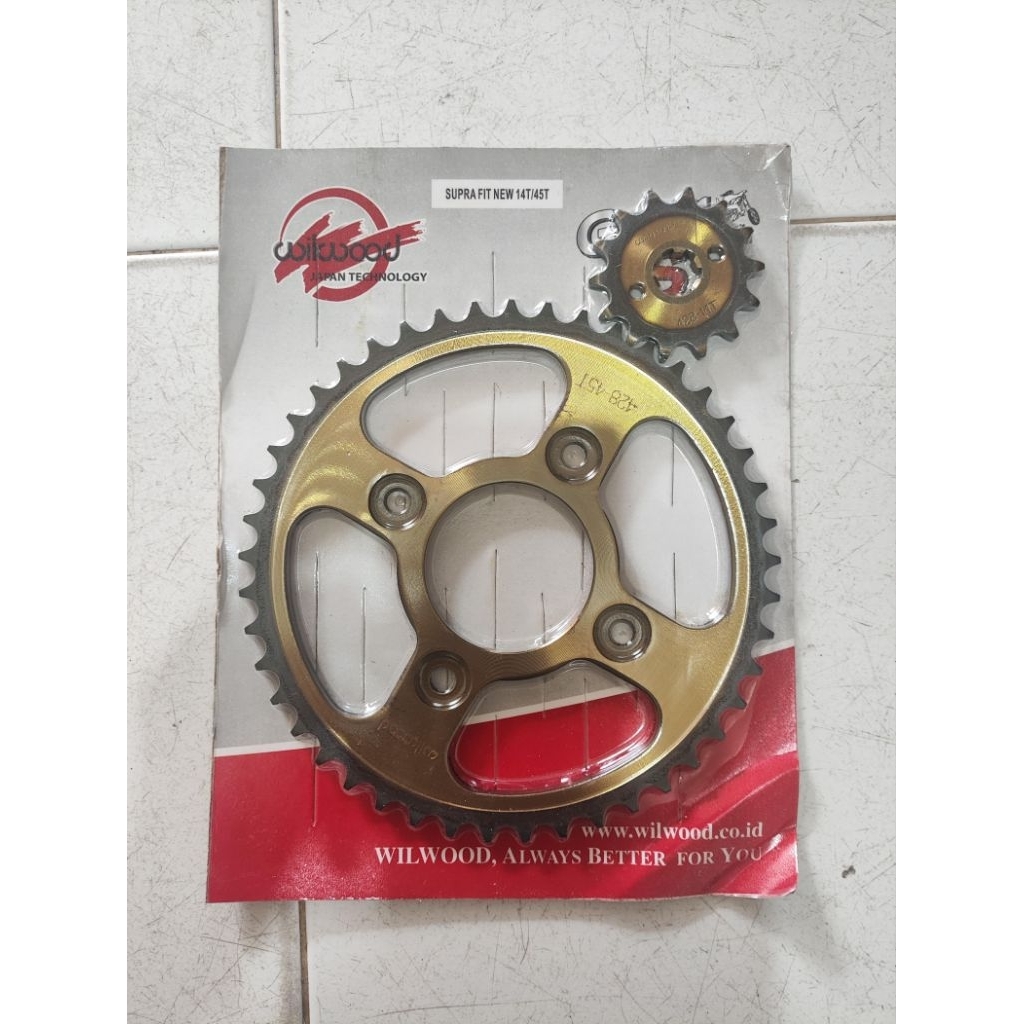 GEAR PRES SEPUH WILWOOD FIT NEW 45T-14T 1 SET