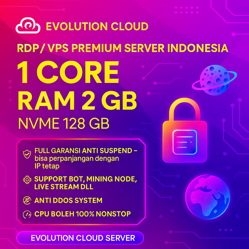 RDP / VPS Indonesia Legal & Murah ⚡ 1 CORE RAM 2 GB Full Admin • Harian Mingguan Bulanan Tahunan • S