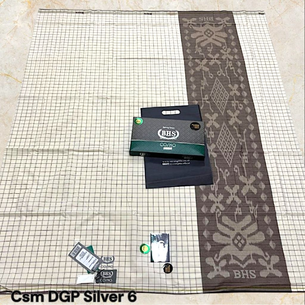 Sarung BHS Cosmo Silver DGP (motif Kotak-kotak) PRB GOLD