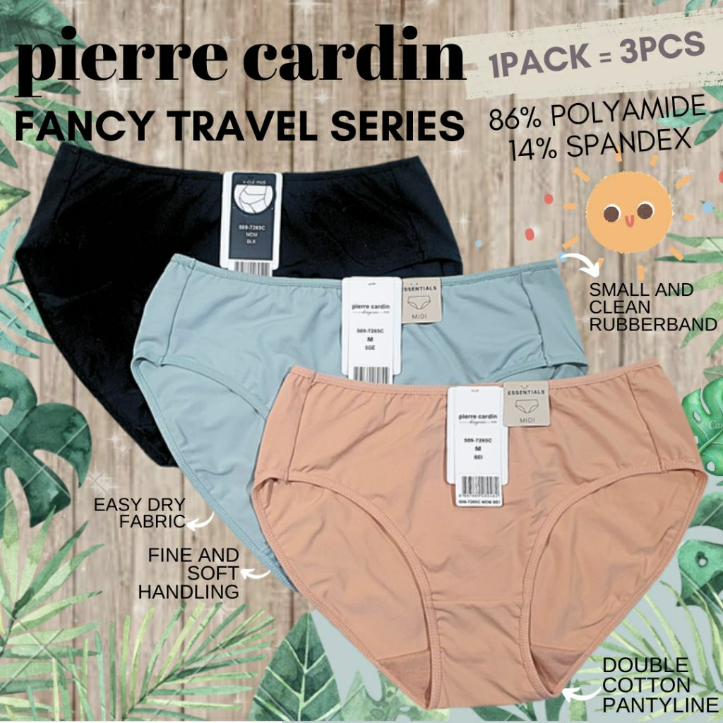 pierre cardin fancy travel panty pack/celana dalam wanita branded seamless murah