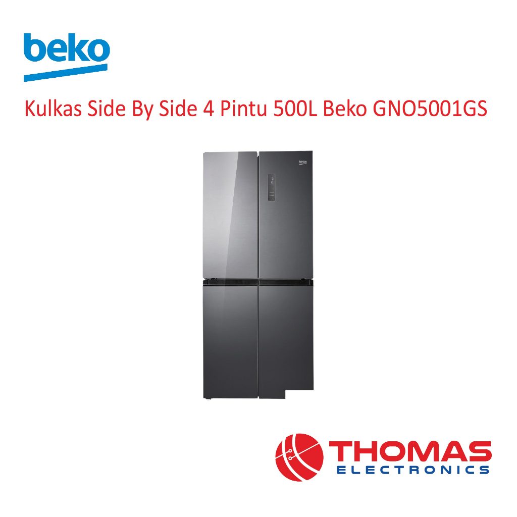 Kulkas 4 Pintu Side By Side Multi Door 500 Liter Beko GNO5001GS GNO 5001 GS Garansi Resmi
