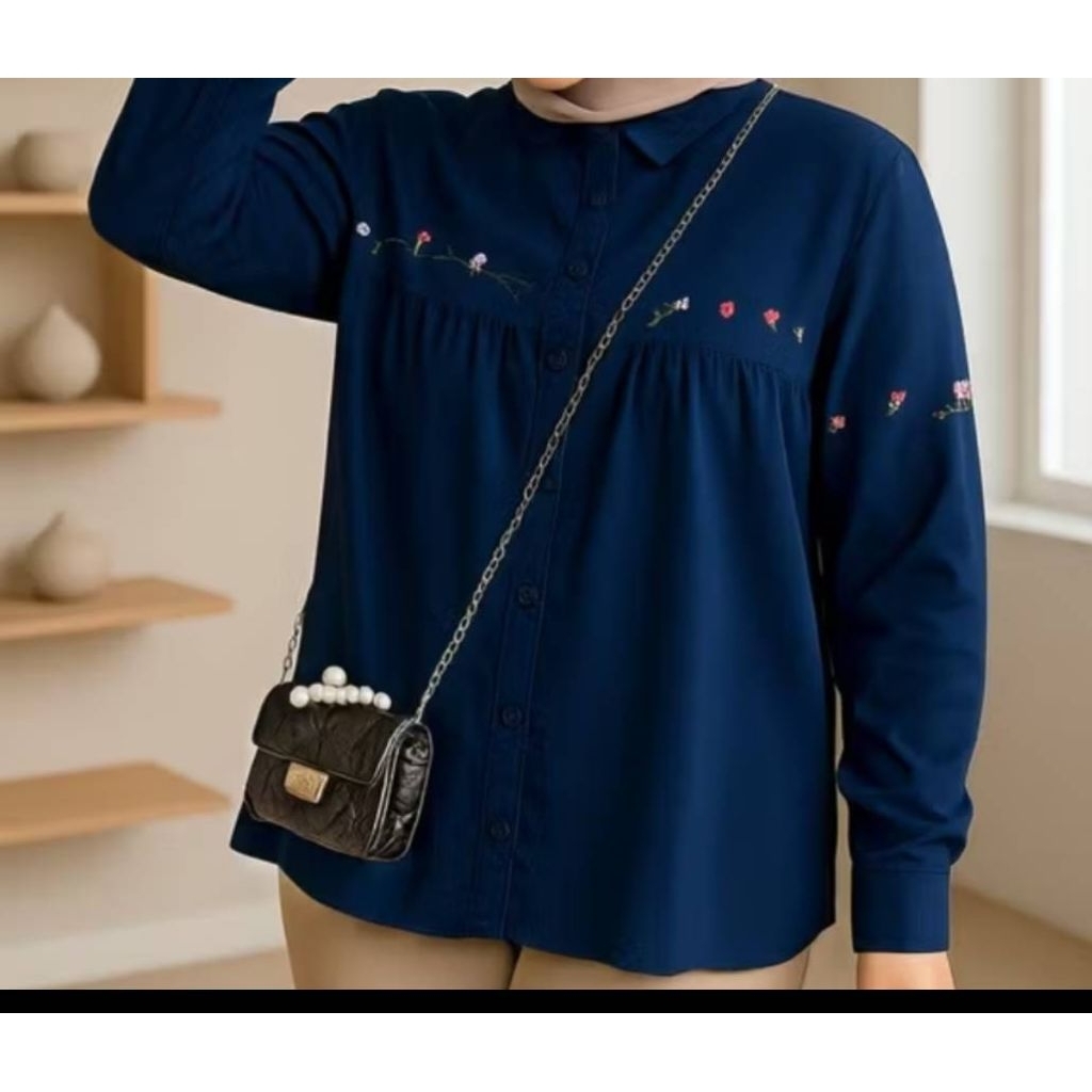 blus kemeja atasan wanita bordir