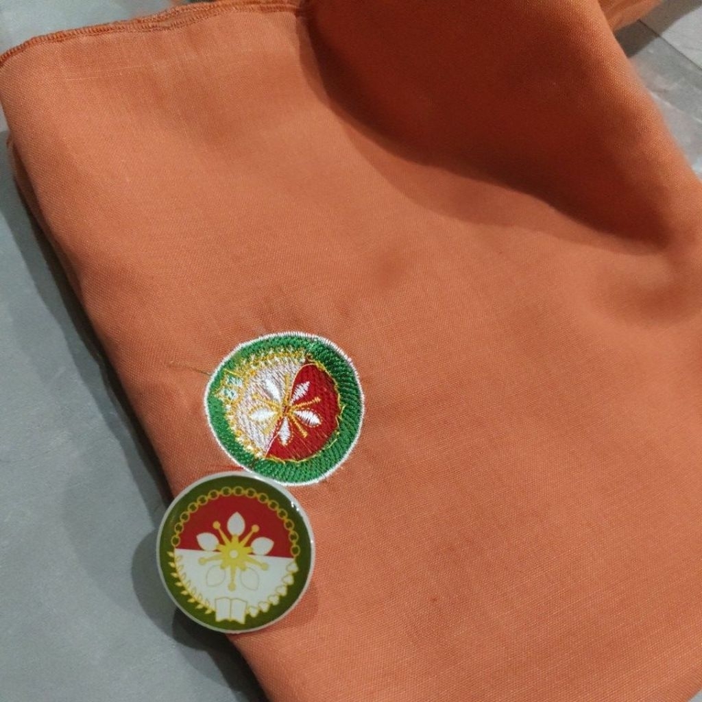 kerudung dharma wanita DWP BORDIL LOGO DAN GERATIS PIN DWP kain voal ukuran jumbo 115cm