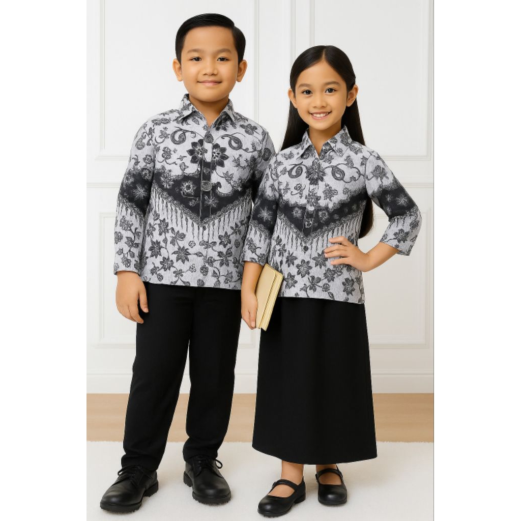 kostum profesi anak baju batik guru anak laki-laki dan perempuan TK SD