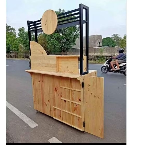booth jati Belanda berkualitas gerobak jualan makanan dan minuman