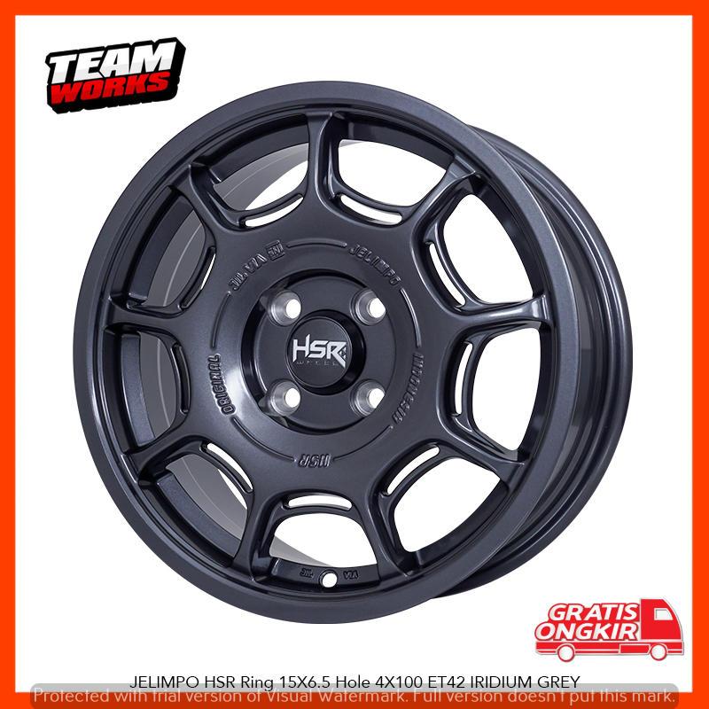 VELG MOBIL HSR JELIMPO RING 15 LEBAR 65 ET42 COCOK BUAT BRIO YARIS MOBILIO VELEK RING 15 GREY