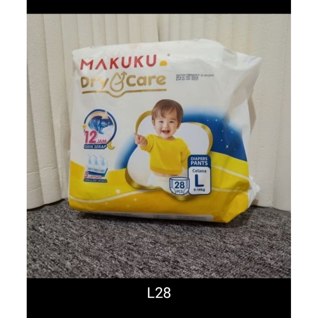 Popok Bayi Makuku Dry Care Pempers Anak L28