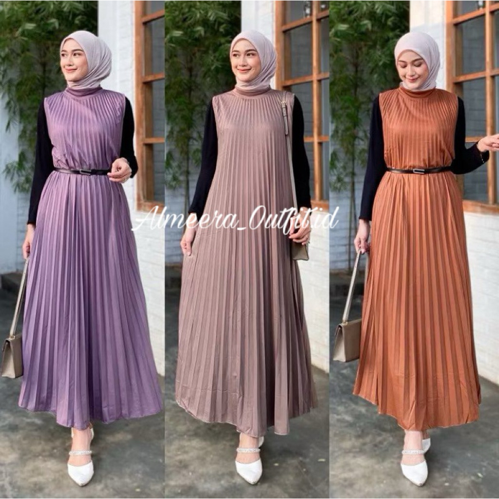 Gamis Plisket / Inner plisket Yukensi Maxi/Dres Pleated Plisket