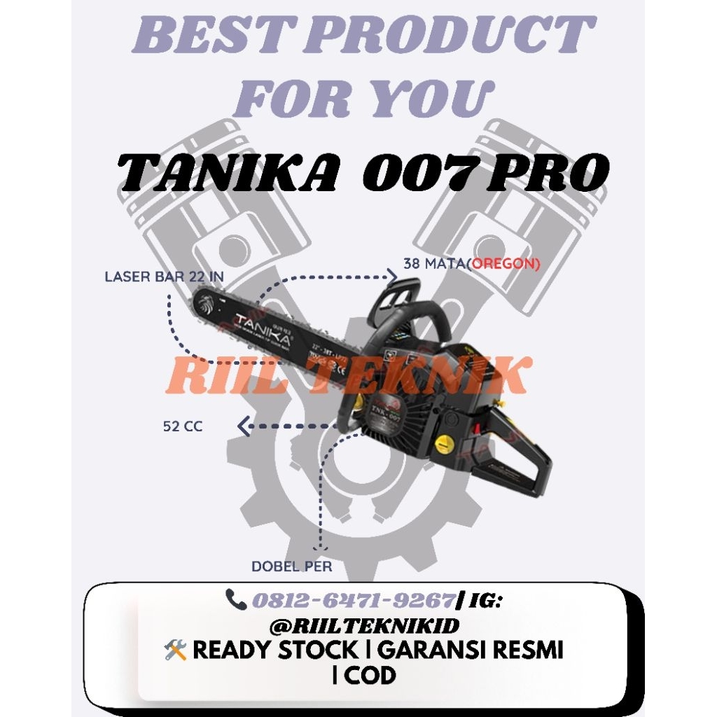 CHAINSAW TANIKA-007PRO GERGAJI MESIN 22 INC