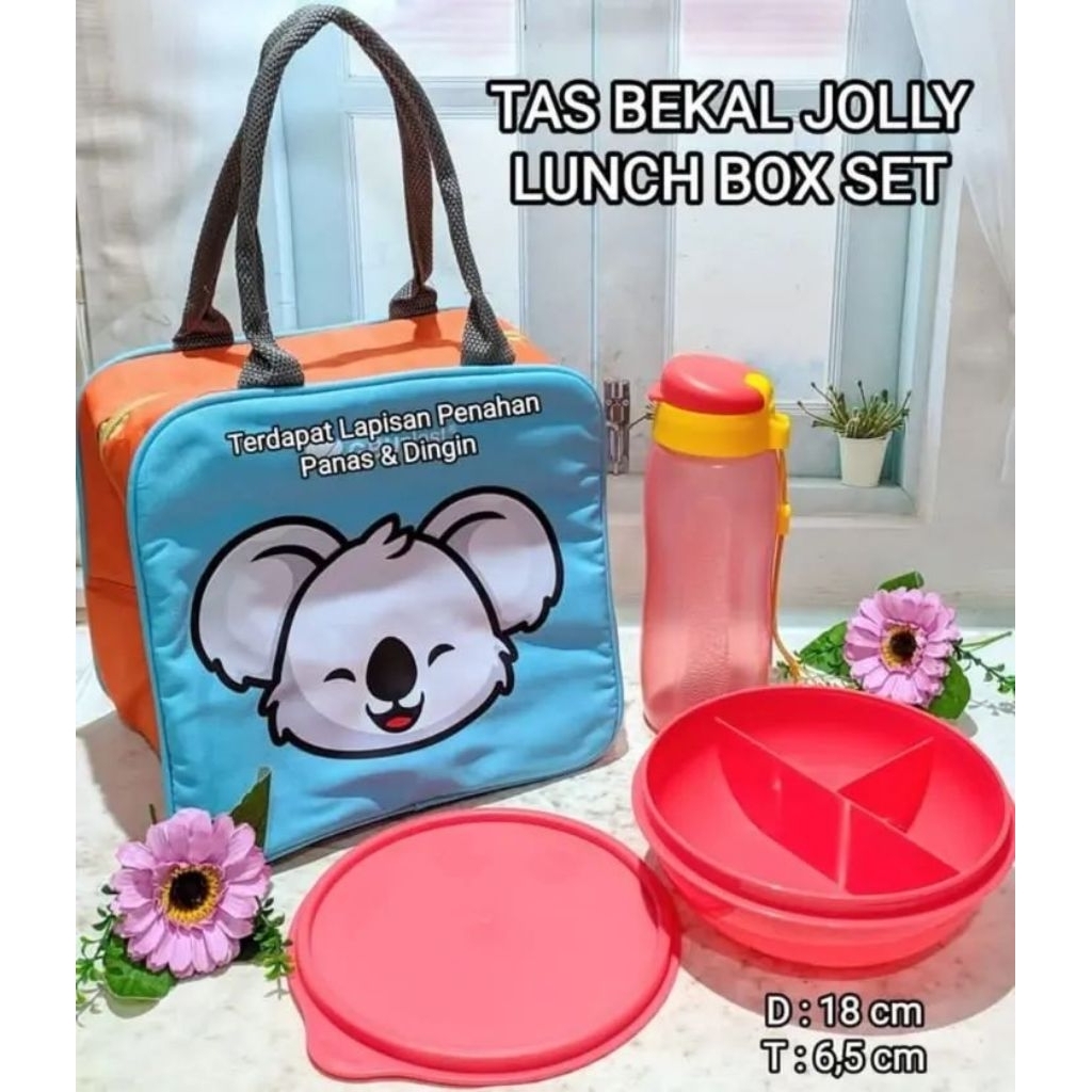 Tas Bekal Jolly Lunch Box Set GBU Plast ( Kotak Nasi + Tas + Botol Minum ) / Paket Set Kotak Bekal J