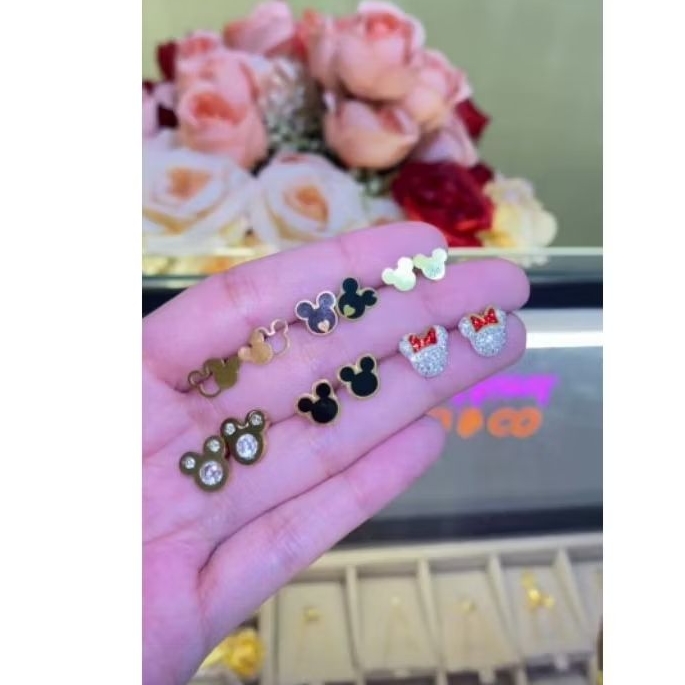 Anting/giwang Anak & dewasa Titanium lapis emas