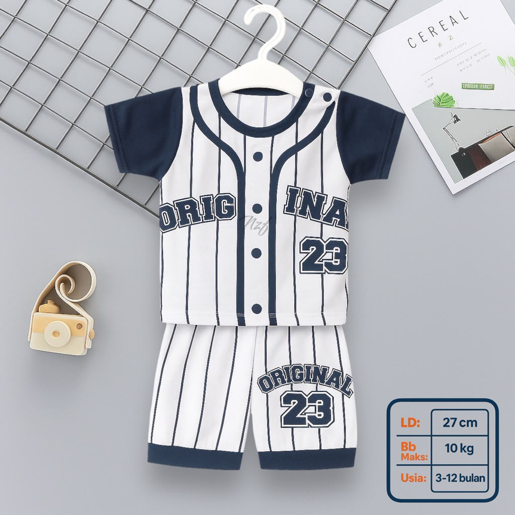 Setelan Baju Bayi 3-12 Bulan Baseball Motif Terbaru Cowo Cewe Laki Dan Perempuan Unisex Laki-Laki