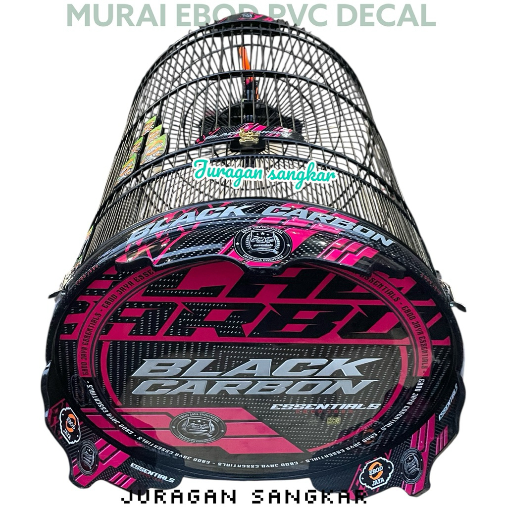 SANGKAR KANDANG MURAI EBOD PVC DECAL CARBON SERIES