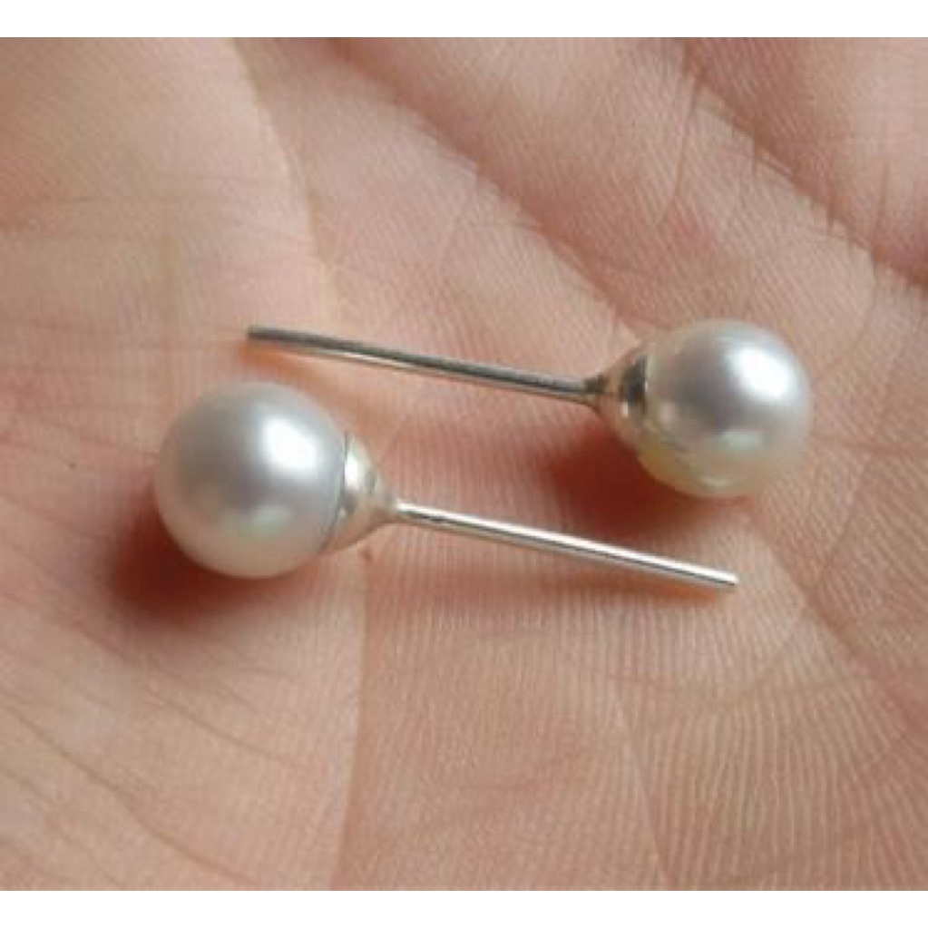 giwang pentol perak mutiara laut mutiara lombok asli