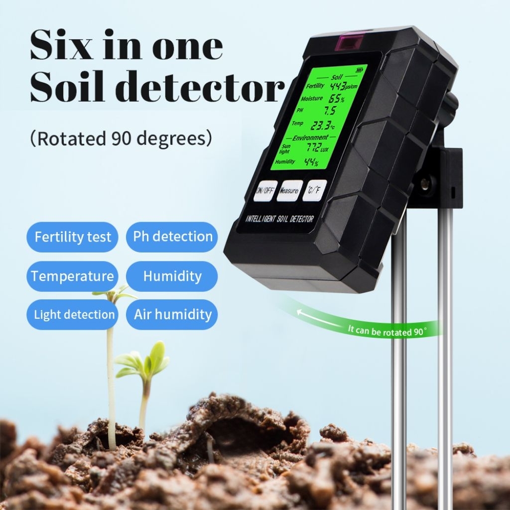 digital analog soil meter 3 in 1 4 in 1 6 in 1 alat ukur ph tanah suhu temperatur moisture kelembaba