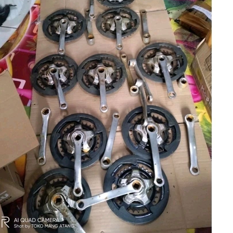 Crank Sepeda Mini jadul 2 Speed 28-38T Arms 140 Merk GY BB kotak NOS Langka