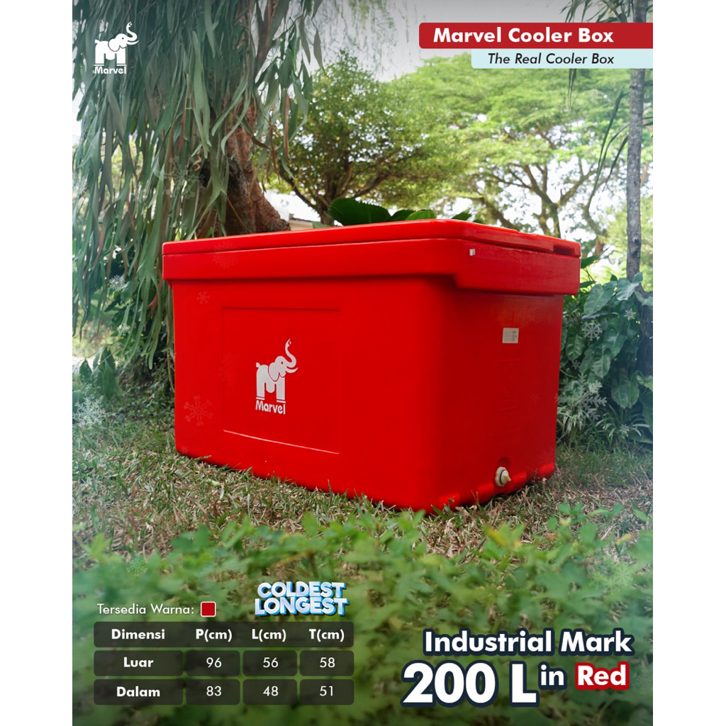 MarvelCooler 200 Ltr Industrial Mark (CoolBox - IceBox - Es box - Kotak Pendingin)