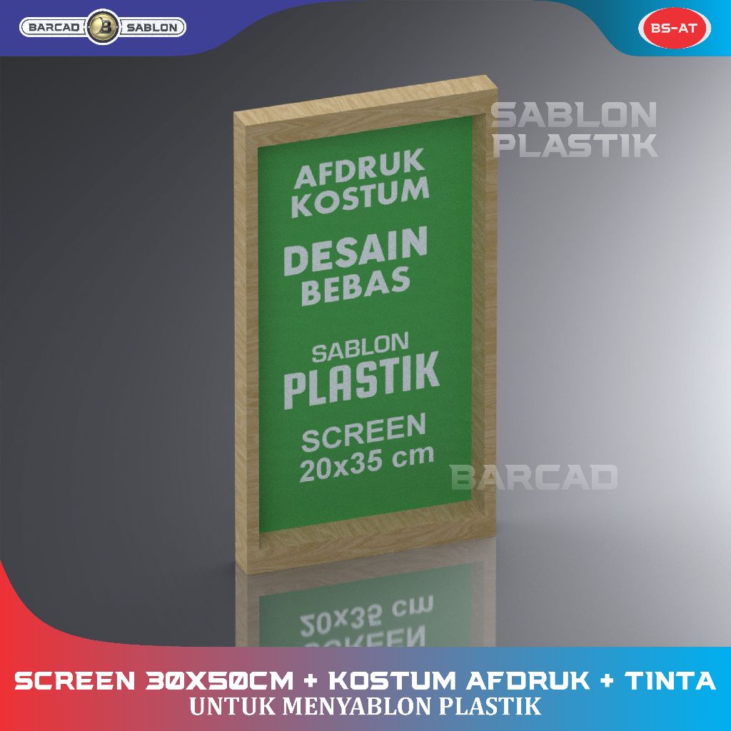 Kostum Afdruk Screen 20x35 cm Sablon PLASTIK Plus Tinta