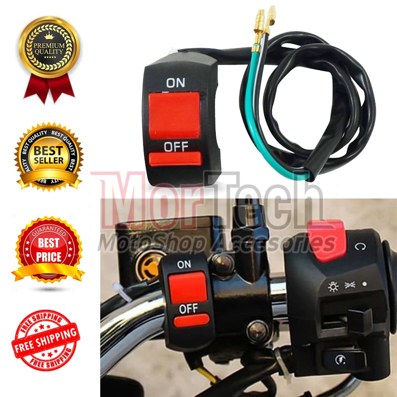 Saklar On Off Lampu 2 Kabel Waterproof Saklar Stang Lampu Utama Switch Tombol On Off Stang Sepeda Mo