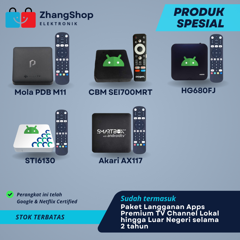 CUCI GUDANG STB AKARI AX512 AX810 & ZTE B866F ANDROID TV BOX 4K GOOGLE & NETFLIX CERTIFIED SIAP