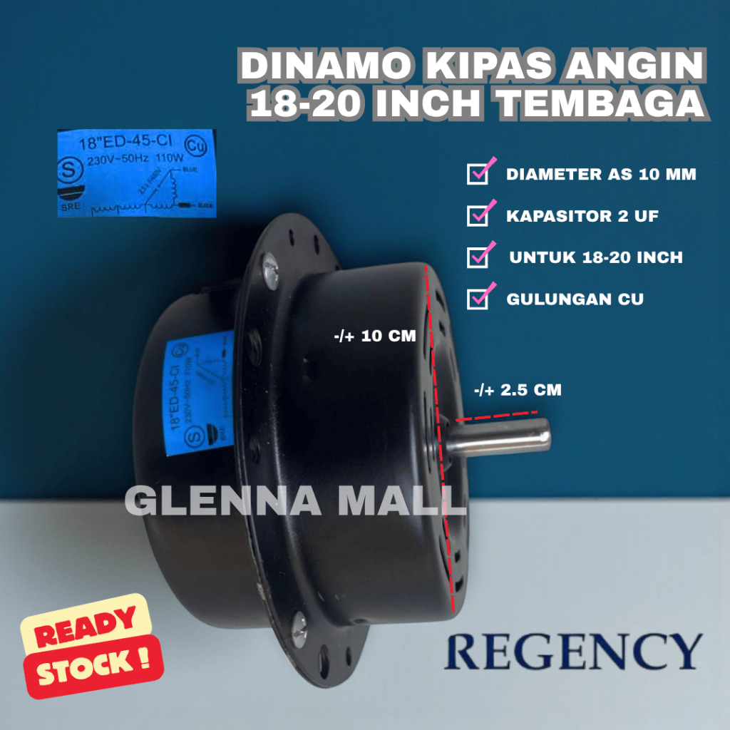 Dinamo Kipas Angin Regency 18 Inch / Dinamo Kipas Angin REGENCY 14/16/18 Inch Baling Besi/Mesin Moto