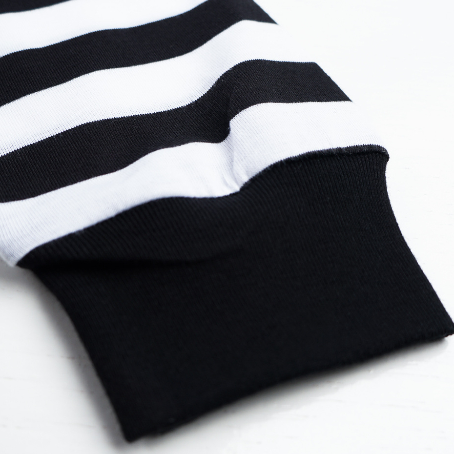 Troy Company Double Sleeve White Stripe Doing My Best - Kaos Lengan Panjang Kaos Putih Stripe DSD 3396
