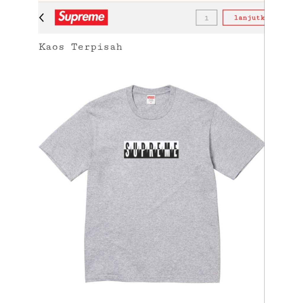 kaos supreme original dengan tag