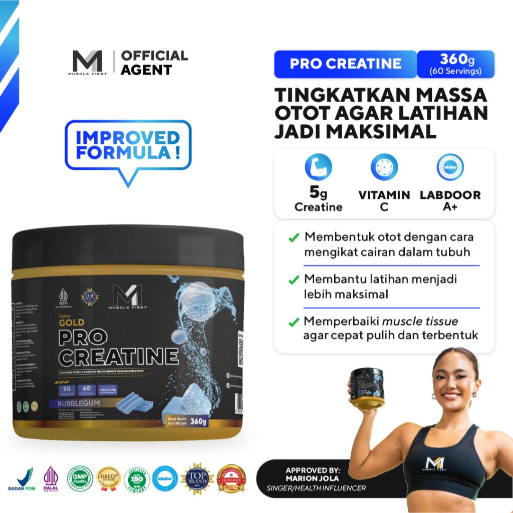 MUSCLE FIRST Pro Creatine 360gr - Menambah Massa Otot Suplemen Fitness