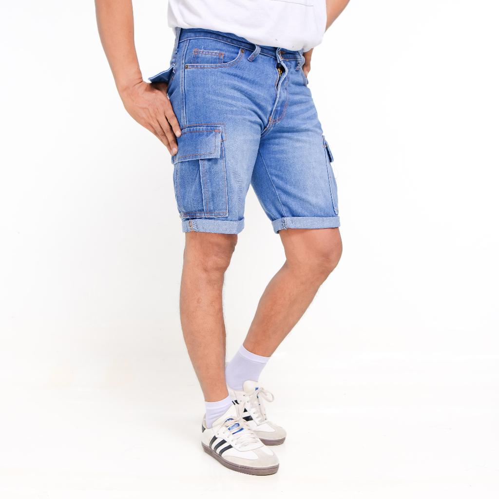 Celana Cargo Pendek Jeans Pria - Cargo jeans Pria - Celana Cargo Short Denim - Celana Pendek jeans