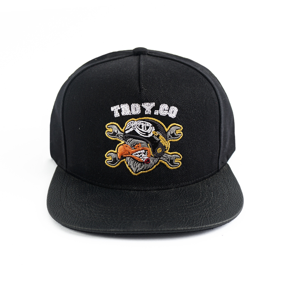 [Free Box] Troy Company Snapback Cap Hawk - Topi Hitam Snapback SND 3394
