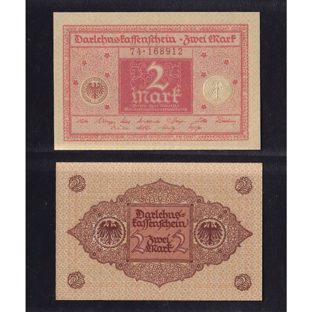 Uang kertas asing Jerman 2 Mark tahun 1920