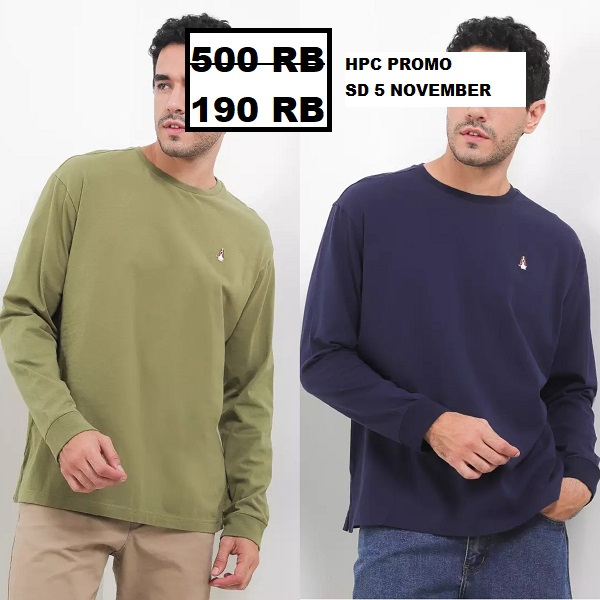 Kaos Hush Puppies pria lengan panjang sale LEONARDO 100% ORI STORE