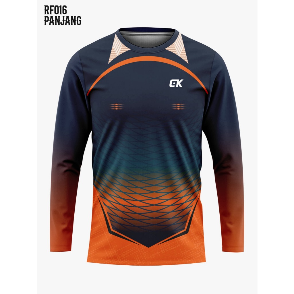 Kaos Olahraga Lengan Panjang Jersey DryFit Full Printing Dewasa Pria/Wanita Baju Atasan Jersey Sport