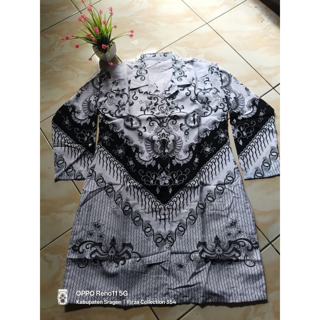 Seragam Batik Tunik PGRI motif KUSUMA BANGSA Lapis Furing Premium