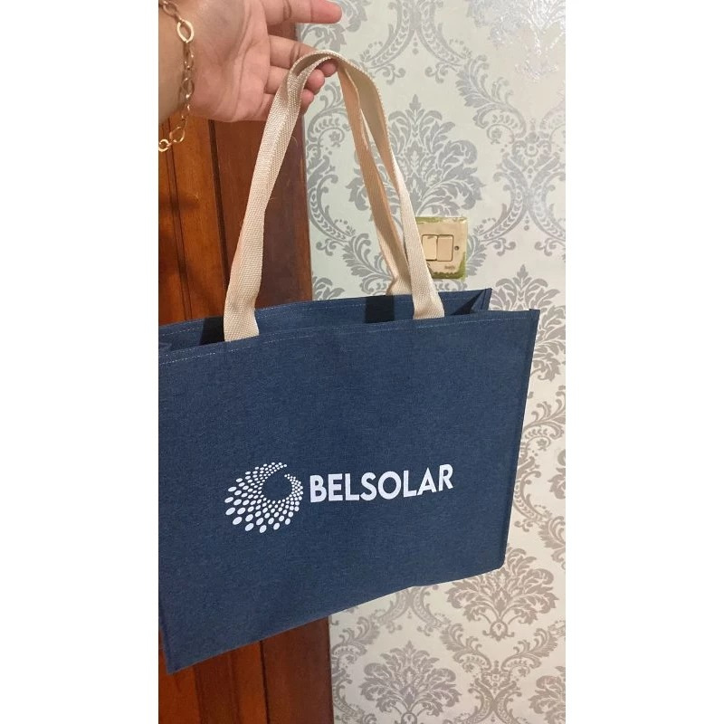 Tote Bag Kanvas Denim waterproof Custom 3 Hari Jadi Totebag Landscape Penutup Kancing magnet
