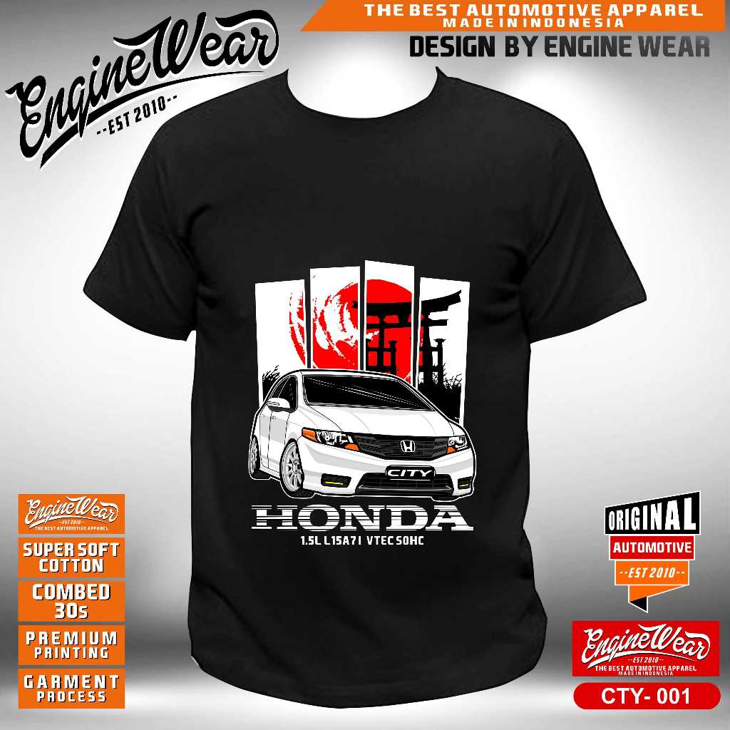 kaos honda city tshirt mobil honda city baju mobil sedan otomotif pth
