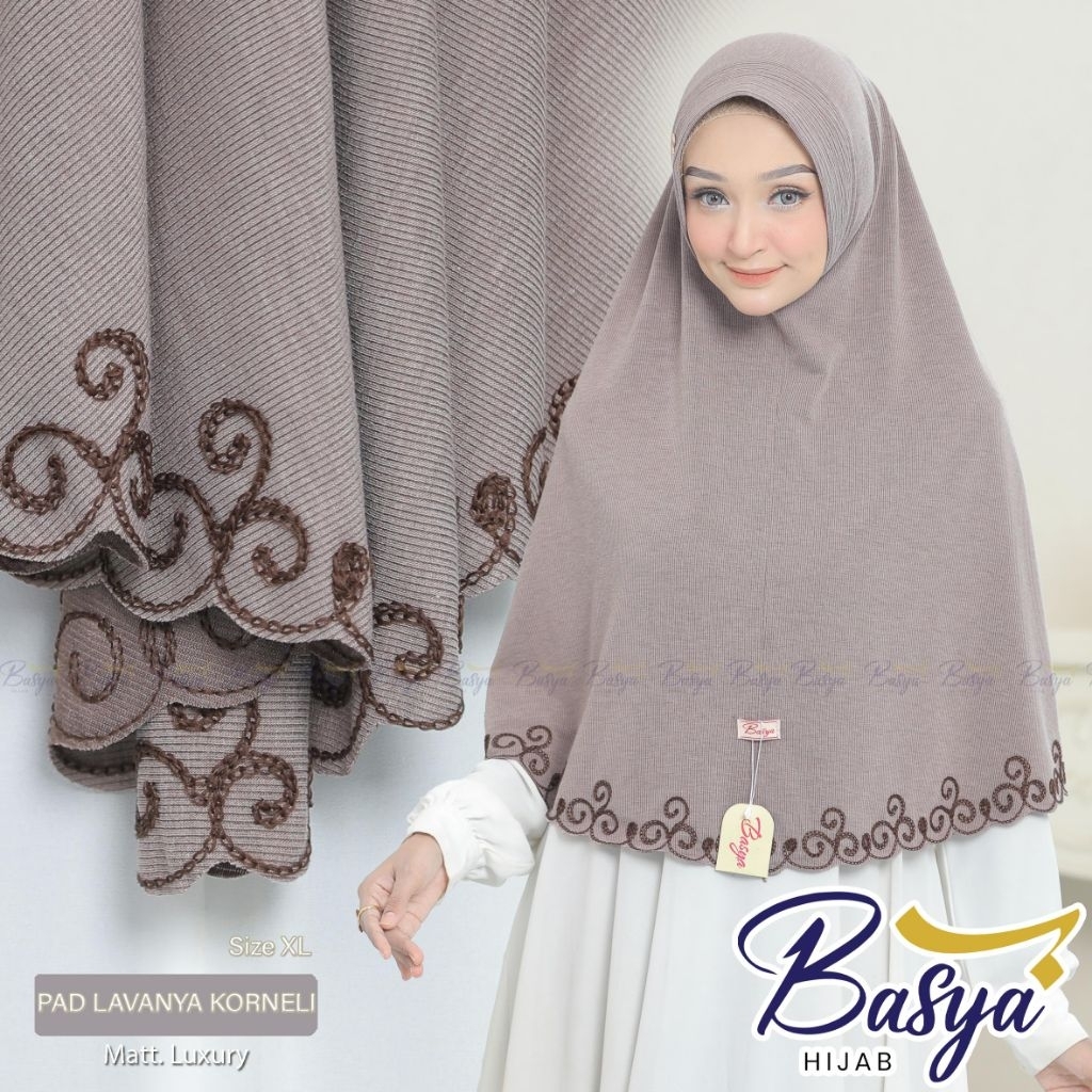 (BASYA) PAD LAVANYA KORNELI •hijab instan pet knit•jilbab knit polos•kerudung knit polos•jilbab bord