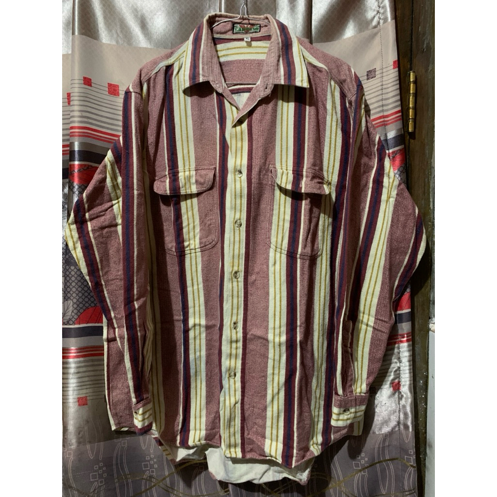 Carusso Kemeja Flanel double pocket Pria original vintage item