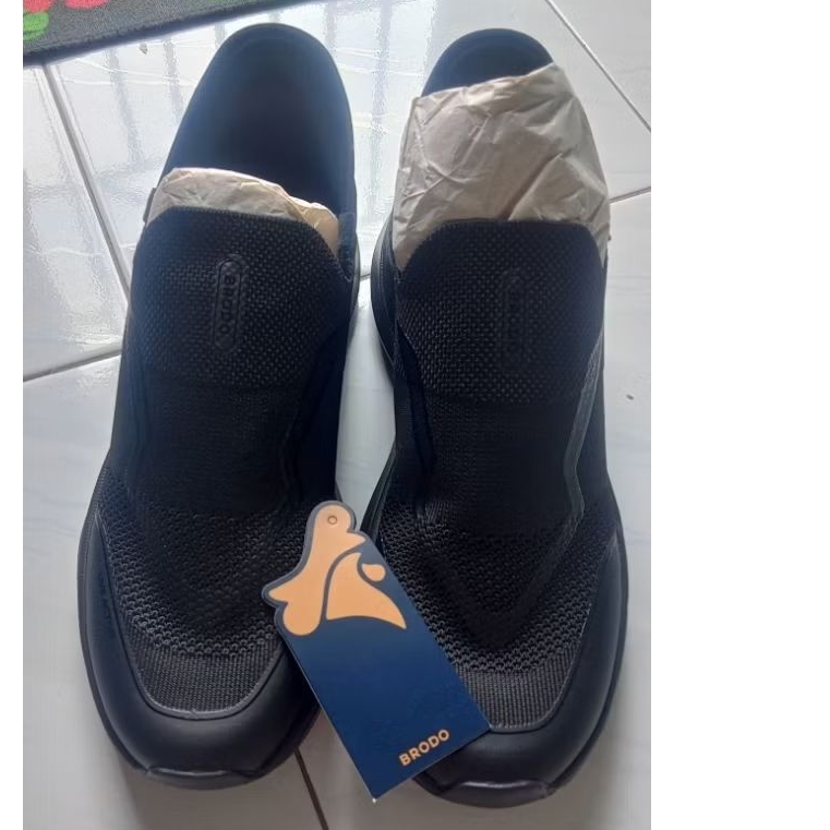 Sepatu Sneakers Brodo Forte Slip On Black Size 40