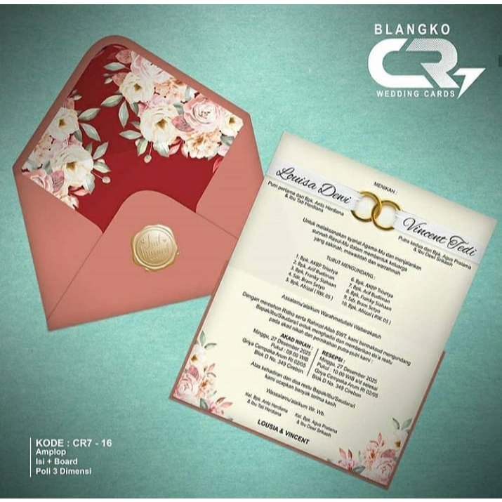Cetak Undangan Hard Cover Blangko CR7 16 Amplop
