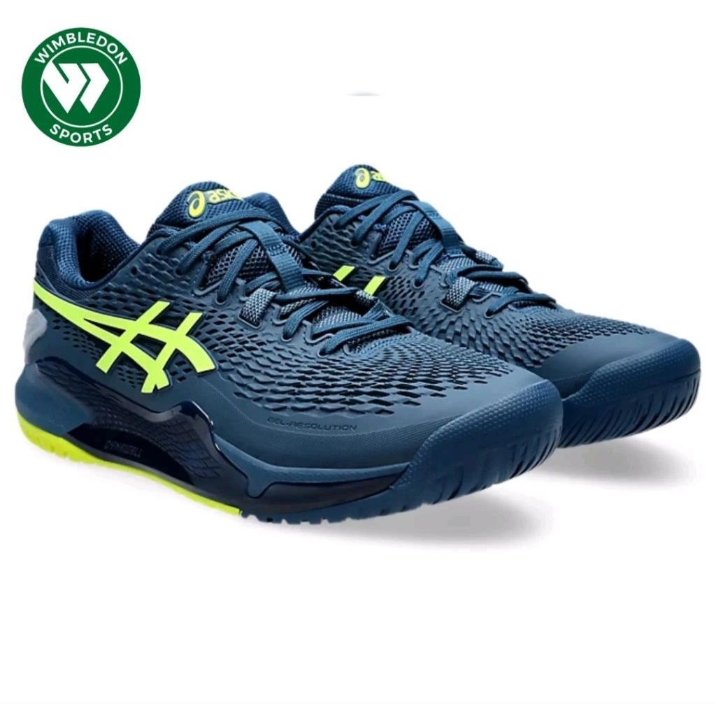 Sepatu Tenis Asics Gel Resolution 9 MAKO BLUE SAFETY YELLOW/ Asics Gel Resolution Tennis Shoes