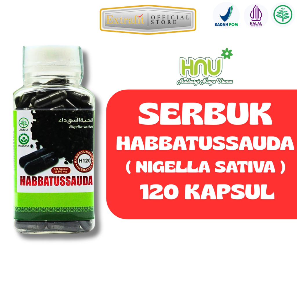 Kapsul Habbatussauda Serbuk Isi 120 Kapsul Habbatussaudah Original HNU / Habbatussauda Original Asli