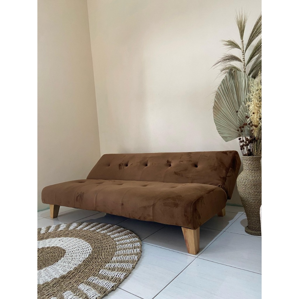 Sofa Bed Lipat Sofa Minimalis Sofa TV Type Pudan Yelvo Coklat Tua