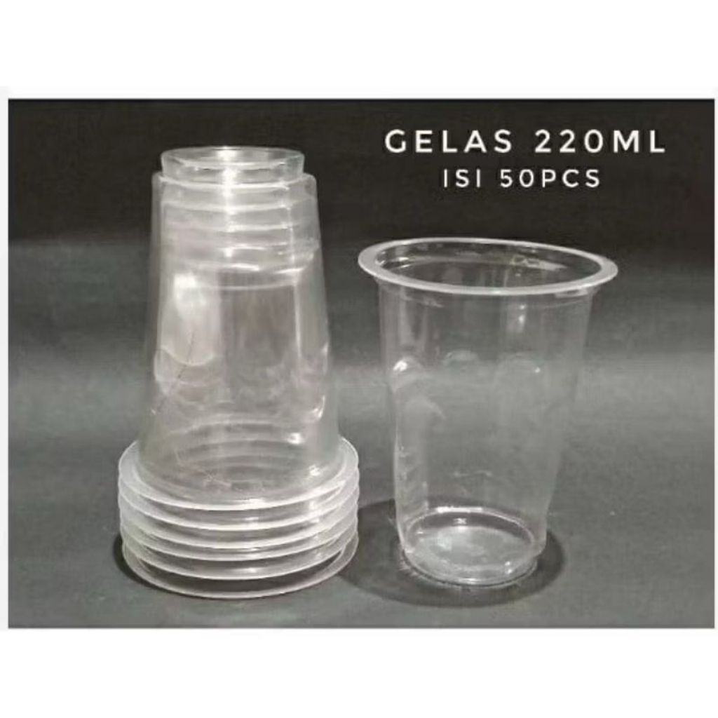 Cup kopi plastik anggur  220ml bening